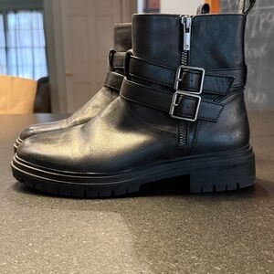 Lucky Brand Black Leather Ankle Boots